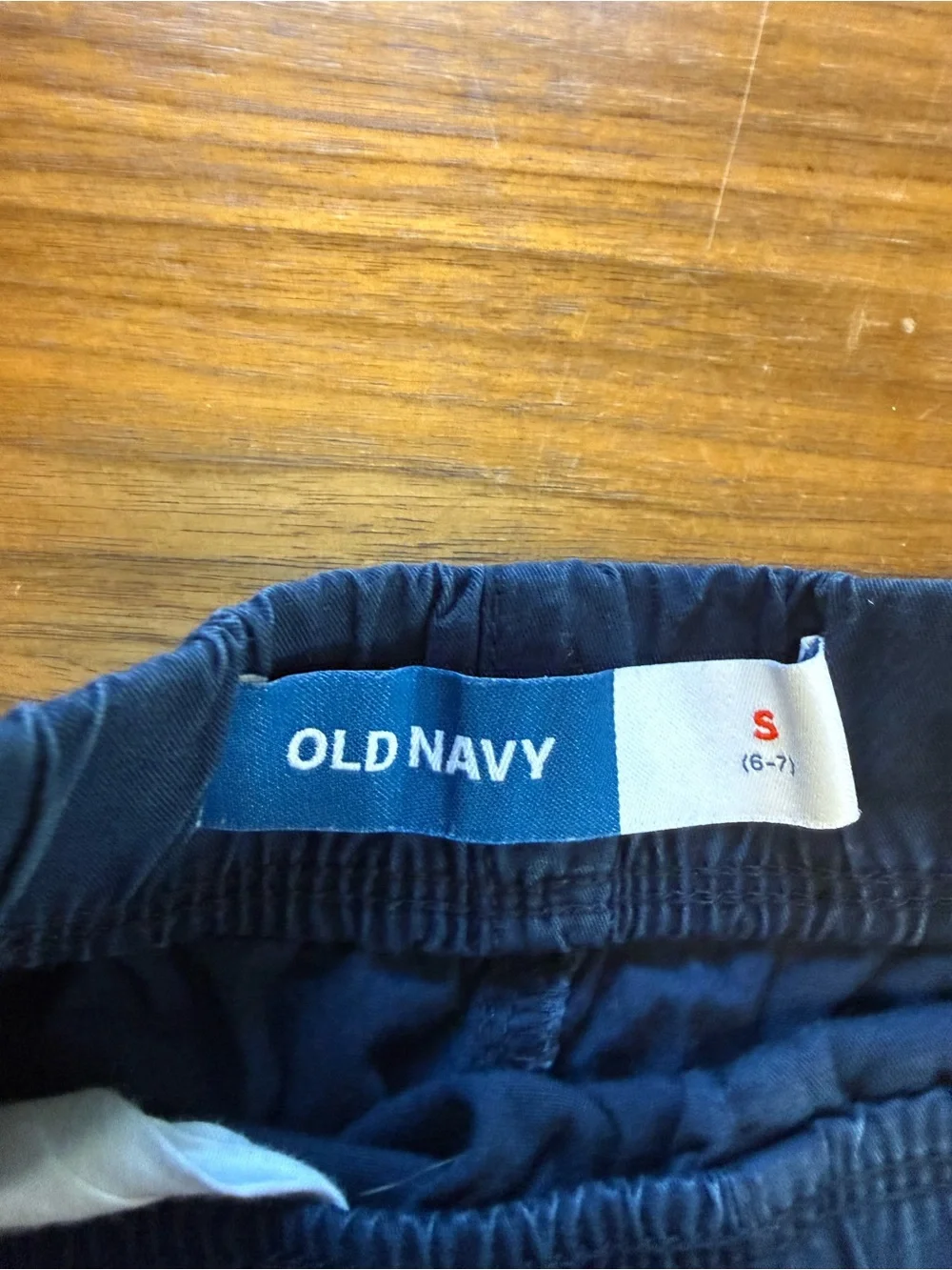 Boys Navy Blue Elastic Waist Cargo Shorts with Drawstring